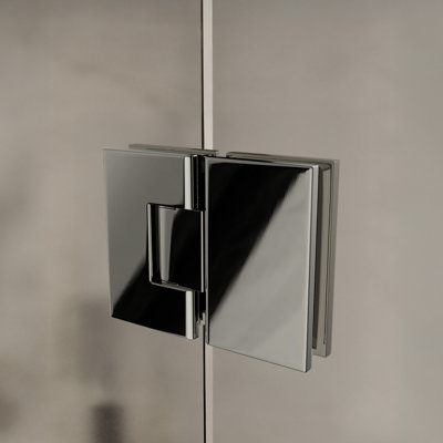 Charnière verre à verre 180 degrés Brixwell V180PN pour finition nickel poli de 3/8 po à 1/2 po d'épaisseur