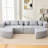 114.9" Boneless Modular With Unique Curved - End Design, Comfortable Seating, And Foam Core In Grey Sectional Construction