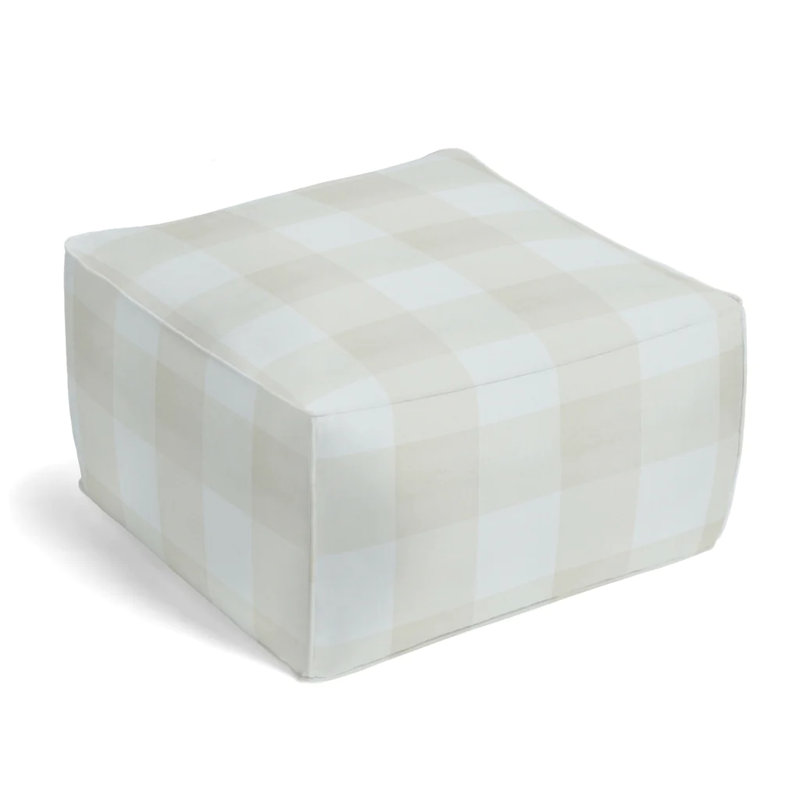 Upholstered Pouf, Linen 100% Cotton