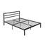 Cadre de lit grand en métal avec tête de lit, noir. Chambre moderne de luxe. Fabrication durable. Sommeil silencieux et stable. Assemblage facile inclus. Sous rangement disponible. Pas de sommier tapissier-324409264