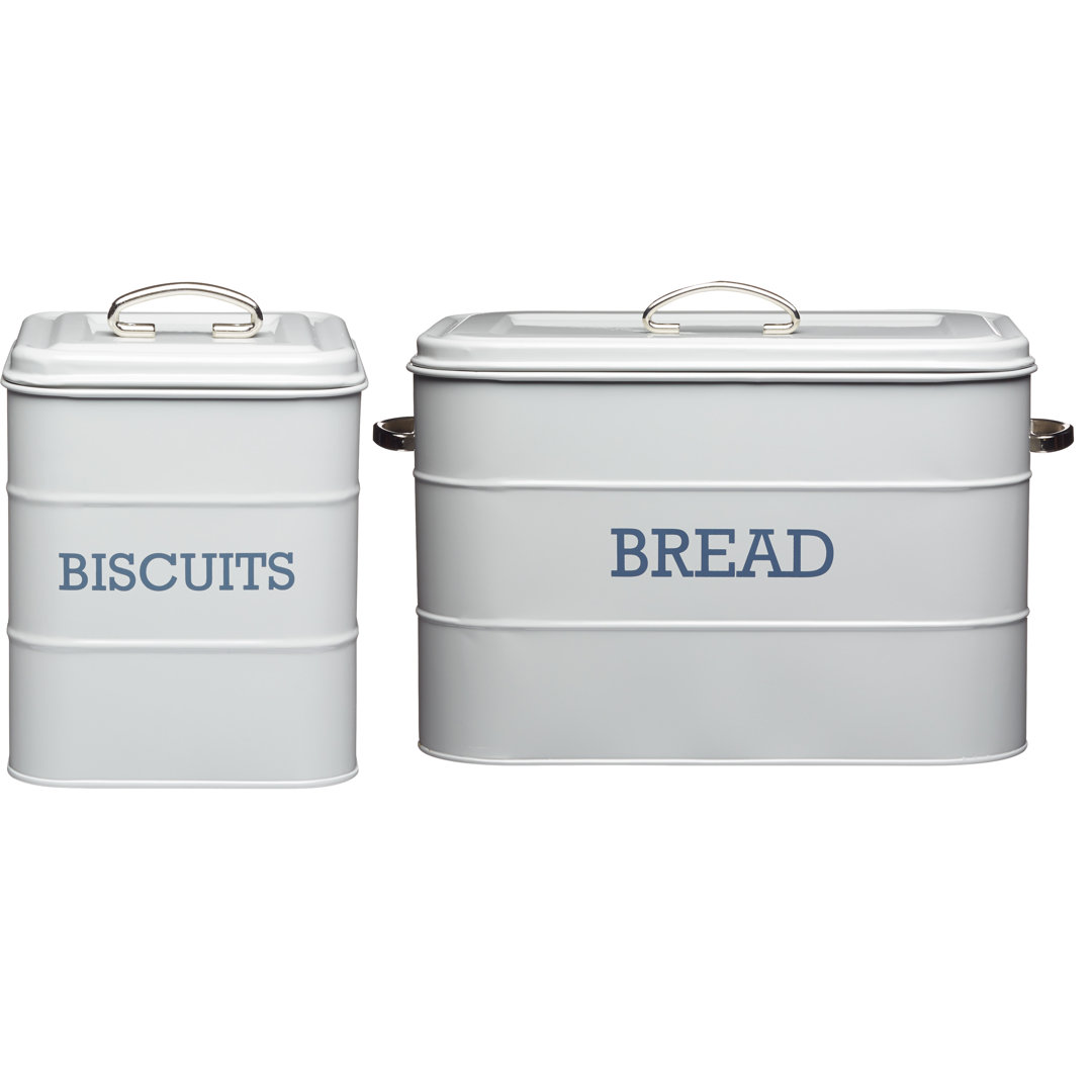 Living Nostalgia Bread Bin and Biscuit Tin Set