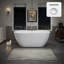 Baignoire autoportante en acrylique de 55 po, baignoire autoportante contemporaine ovale à immersion profonde avec bonde escamotable et trop-plein intégré, couvercle de bonde à finition chromée, blanc brillant GF-26A09-55