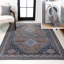 Dalyan Geometric Medallions Machine-Washable Brown/Blue/Grey Rug-208337735