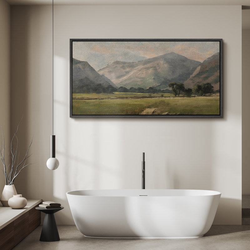 Rustic Countryside " Pastoral Beauty Classic Mountainous Landscape Antique Retro Colorful Bedroom Large Wall Decor " by Pastoral Beauty Classic Mountainous Landscape