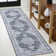 Heidine Chenille Cottage Medallion Machine-Washable Gray/Blue/White Rug