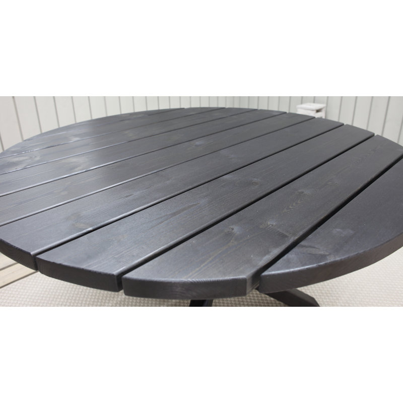 Edgerton Round Pine Outdoor Dining Table , 284.48cm cm W 284.48cm cm D, Dark Coffee