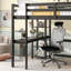 Lit mezzanine avec bureau et tablettes