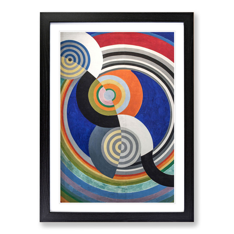 Rhythm Vol.2 by Robert Delaunay - Picture Frame Painting, 65cm H x 48cm W x 2cm D, Black Framed