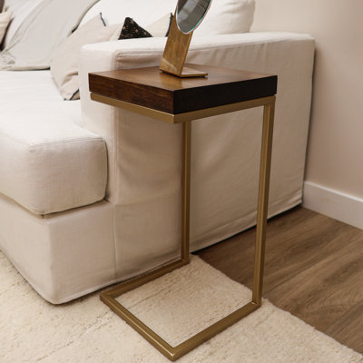 C Shape Rustic Side Table