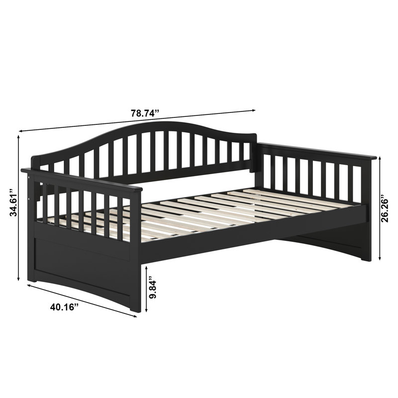 Lit de jour en bois Mission, Black