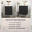 Meuble-lavabo mural noir de 20 po avec armoire latérale, porte à fermeture en douceur, meuble-lavabo moderne avec lavabo en céramique-340570069