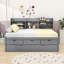 Lit capitaine en bois 3 tiroirs avec lit gigogne simple et tablettes-61750094