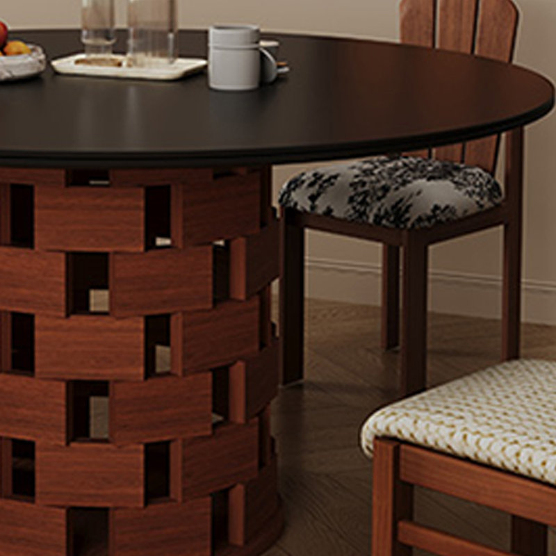 Plateau de table en granit avec base en bloc de chêne, H 29,5 po x L 59,05 po x l 59,05 po
