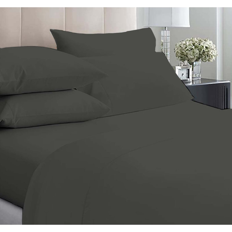 6-Piece Premium Deep Pockets Microfiber Sheet Set, Full, Dark Gray