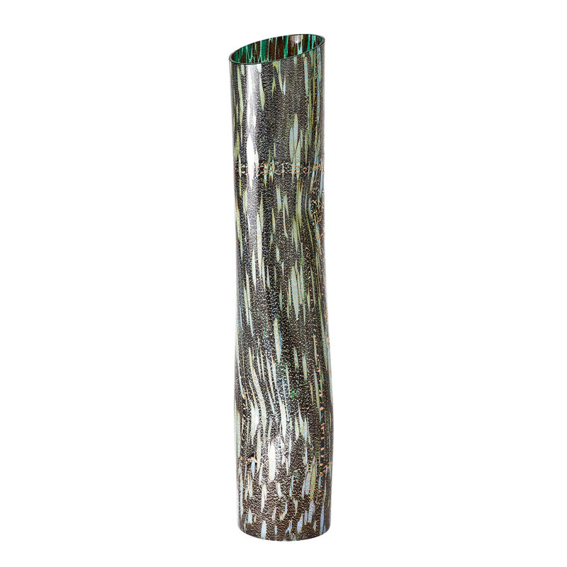 Dimple Handmade Glass Table Vase, 25" H x 5" W x 4.75" D, Macchio