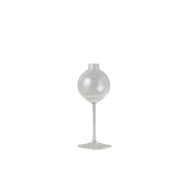 Vase en verre à vin - 7,6 cm L x 7,6 cm l x 19 cm H - Transparent, L 3 po x l 3 po x H 7,5 po, Clair