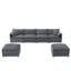 Canapé modulaire en forme de U de 136 po à 6 places avec repose-pieds mobile 136 po Chenille-1296269332