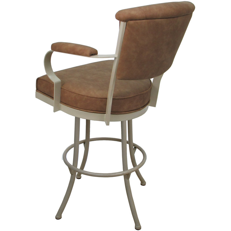 Tabouret pivotant en métal Bethel, Beige
