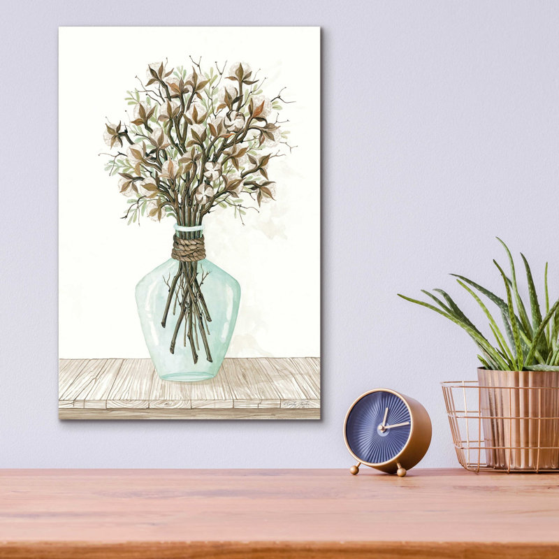 «Cotton Bouquet» par Cindy Jacobs, art mural en verre acrylique, H 16 po x l 12 po x P 0,13 po