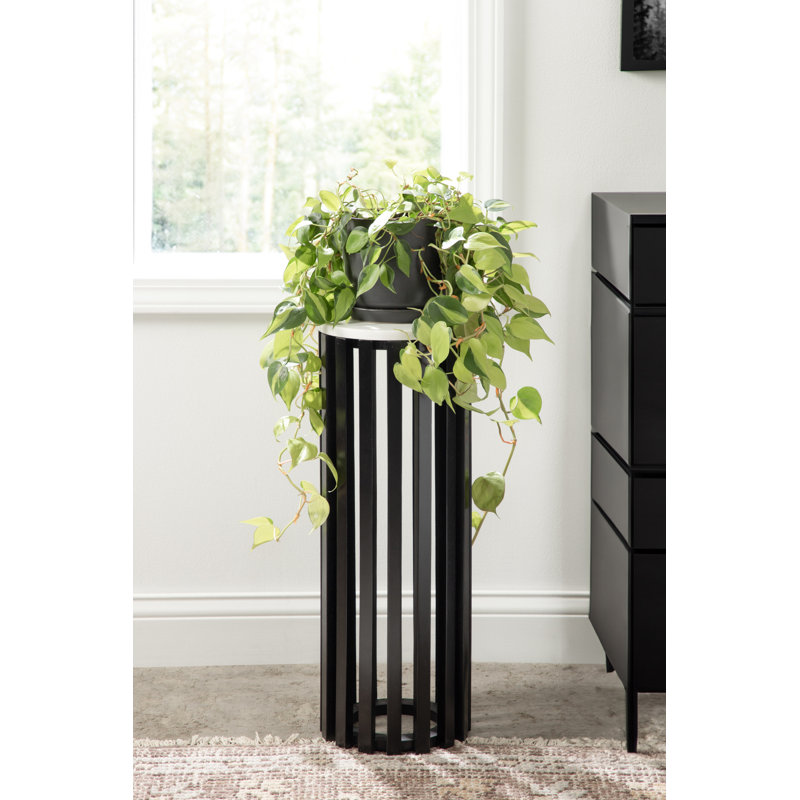 Satonick Marble Top End Table, Black