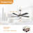  52 in. Integrated LED Indoor Downrod Mount Black Solid Wood Blades Standard Ceiling Fan with Dimmable Light, Remote-745633548-745633558
