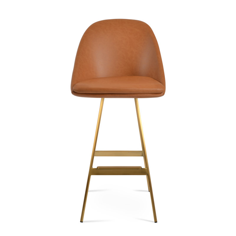 Tabouret Avanos Balat, Laiton, Petit tabouret (siège d'une hauteur de 23,5 po), Caramel PPM