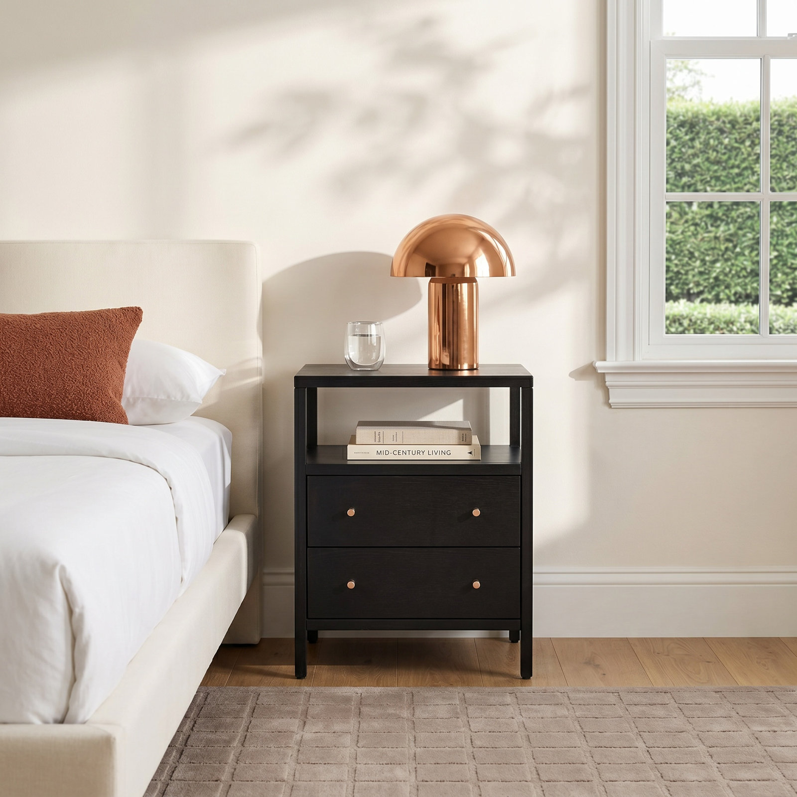 Sloane 2-Drawer Nightstand, Black