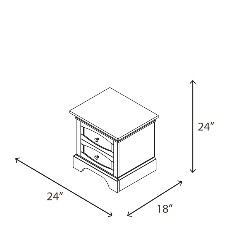 Eadoin 24'' W Nightstand, Granite