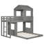 Lit superposé simple en bois sur lit double, lit mezzanine avec maisonnette, maison de campagne, échelle et garde-corps, (ancien sku: LT000327AAE)-182694617