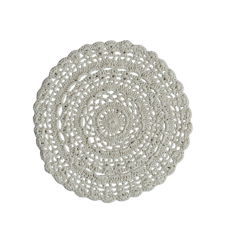 Cotton Blend Crocheted Round Placemat