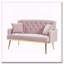 Canapé 2 places rose en tissu Teddy-1437187704