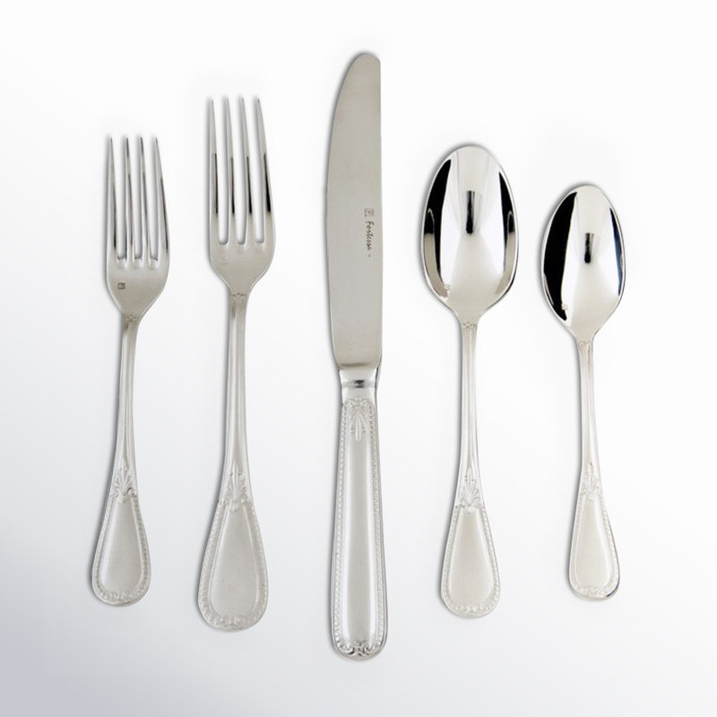 Fortessa Savoy 18/10 Stainless Steel 20 Piece Flatware Set, Service for 4, Silver