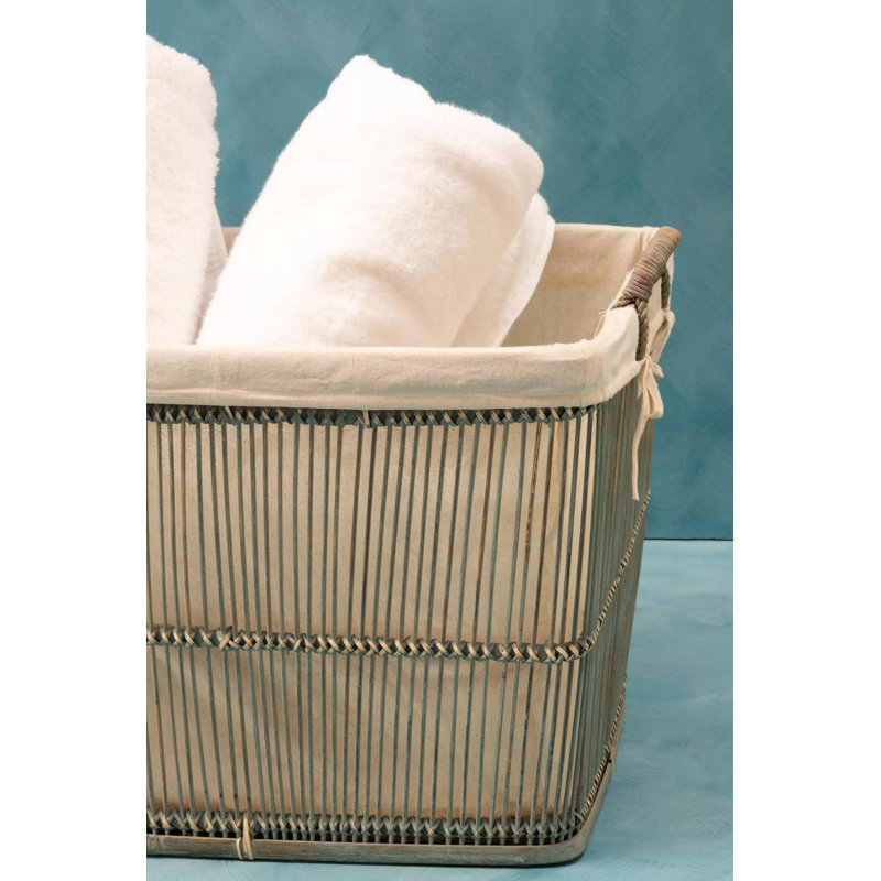 August Grove Mourcourt Solid Wood Decorative Basket, Grey