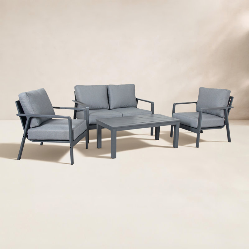 Paros 4-Piece Lounge Set With Sunbrella Cushions