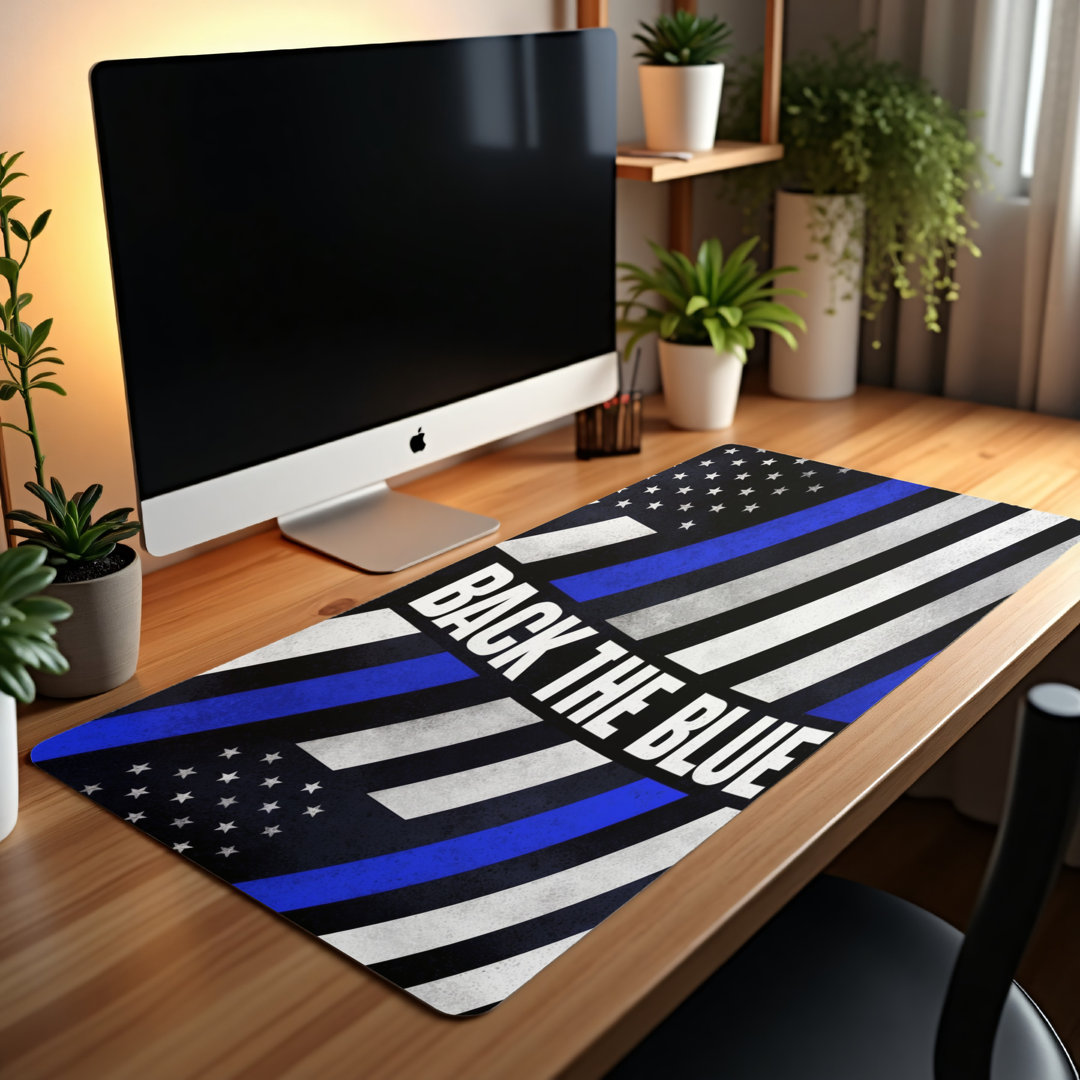 Back The Blue Flag Desk Mat
