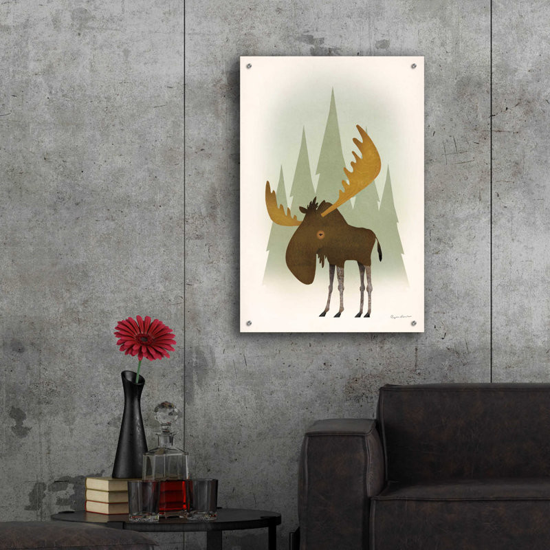 Art mural épique «Forest Moose» par Ryan Fowler, 16 po x 24 po, H 36 po x l 24 po x P 0,2 po