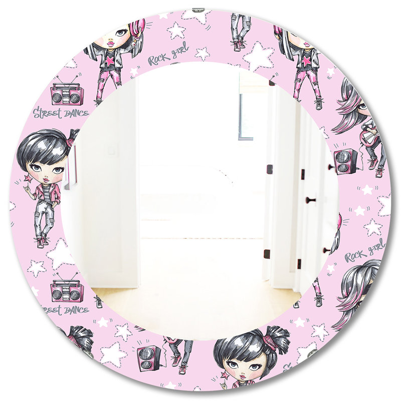 Miroir mural Rock Girl, H 31,5 po x l po