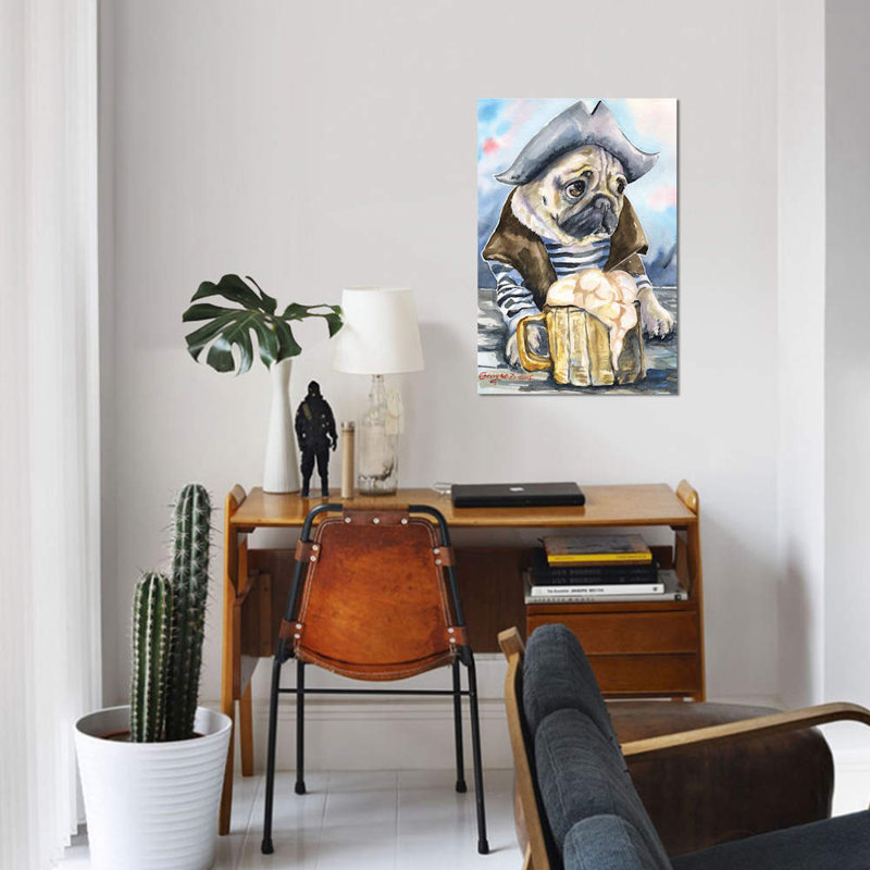 Carlin the marin, impression sur toile, H 12 po x l 8 po x P 0,75 po, Toile tendue, Pas de tapis