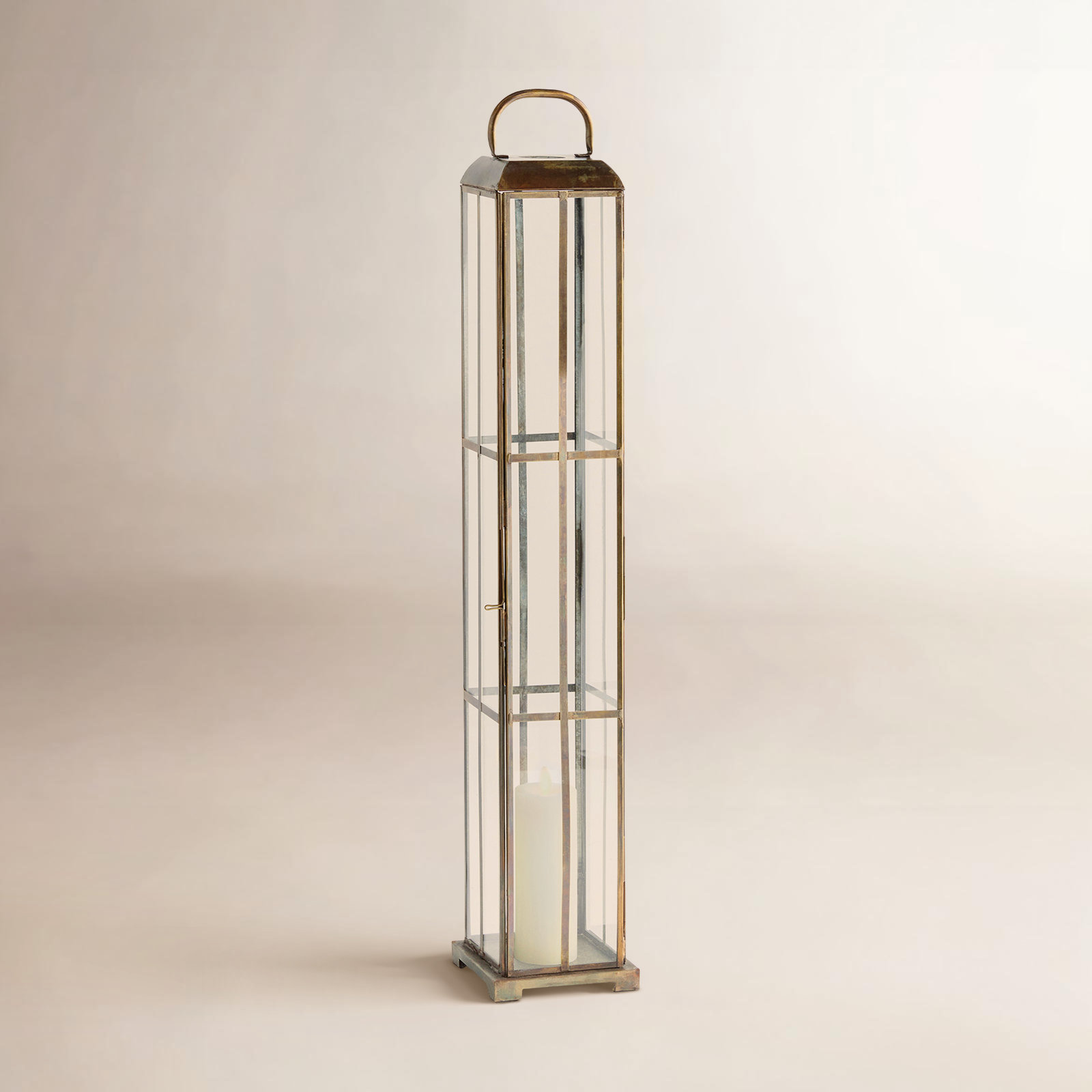 Castanon Iron Floor Lantern, 27.5" H x 4.75" W x 4.75" D