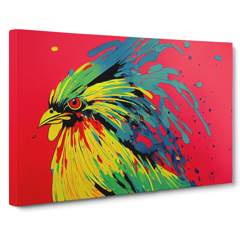 Rooster Splash Vol.1 Abstract - Wrapped Canvas, 35cm H x 50cm W x 3cm D