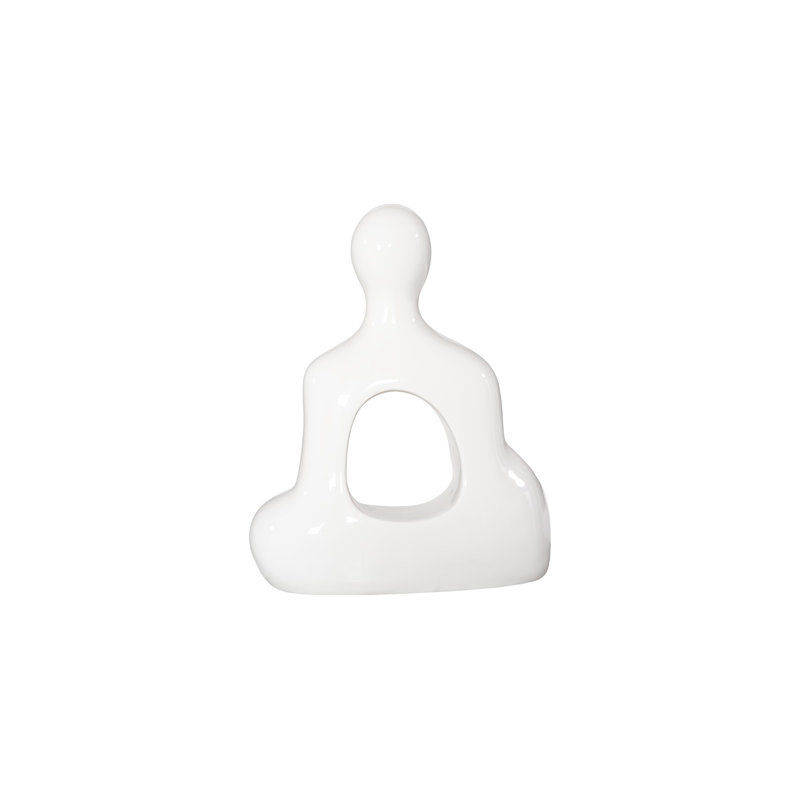 Buddha Seated Sculpture, Gel Coat White