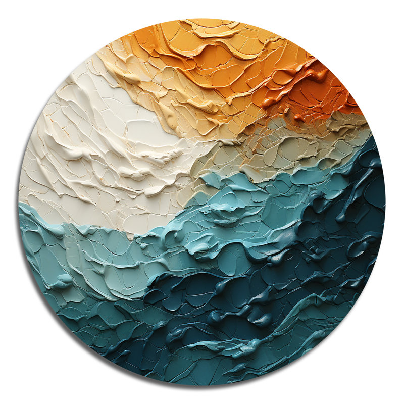Claytin - art en métal rond côtier, H 16 po x l 16 po