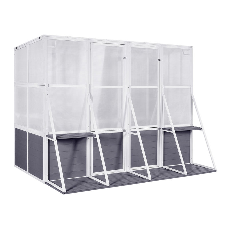 Greenhouse, Wooden Lean To Greenhouses For Outdoors, Heavy Duty Walk In Green House For Outside Winter, Large Hot House For Sunroom Storage Shed, Garden, Backyard