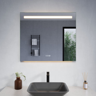 ANZZI Rectangular Frameless LED Back Lighting Bathroom Mirror with Defogger