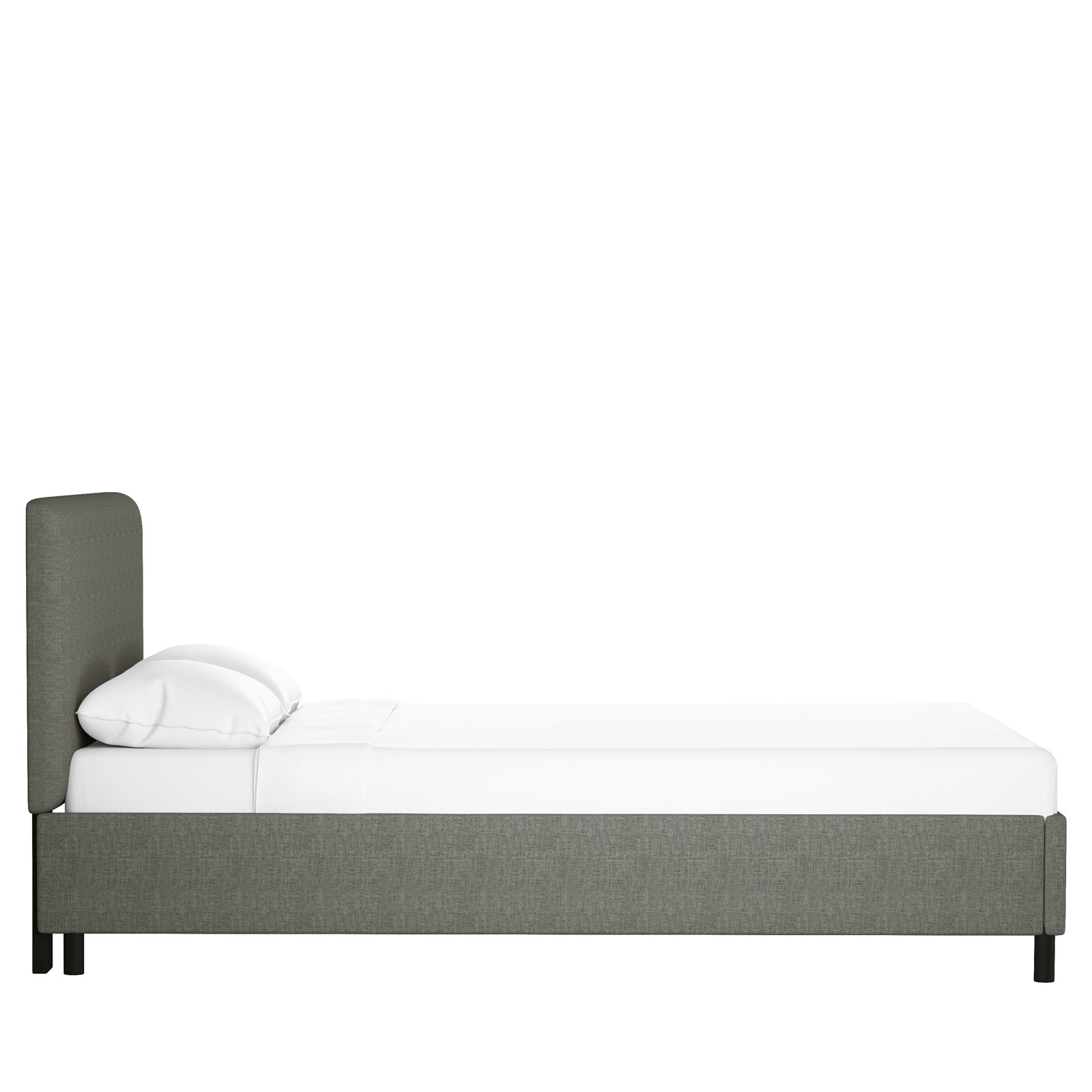 Eisley Cotton Upholstered Bed, King, Zuma Charcoal Textured Linen