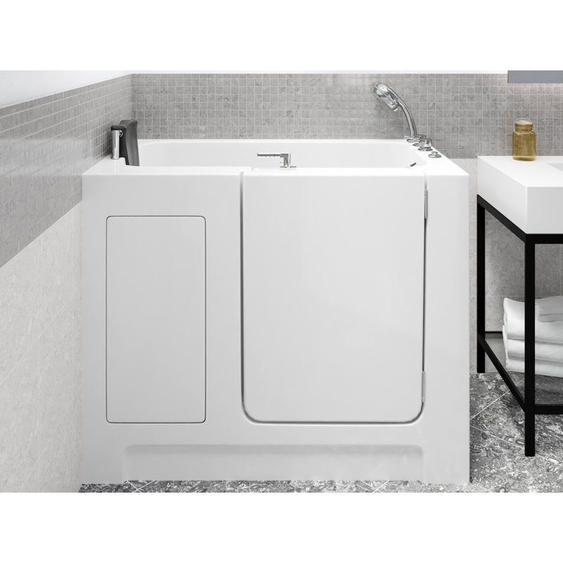 Therapeutic Tubs 27 in. x 47 in. Right Drain Quick Fill Walk-In Air Tub in White, Right
