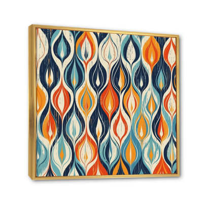 Orange and Blue Botanical Symphony III - Abstract Canvas Art