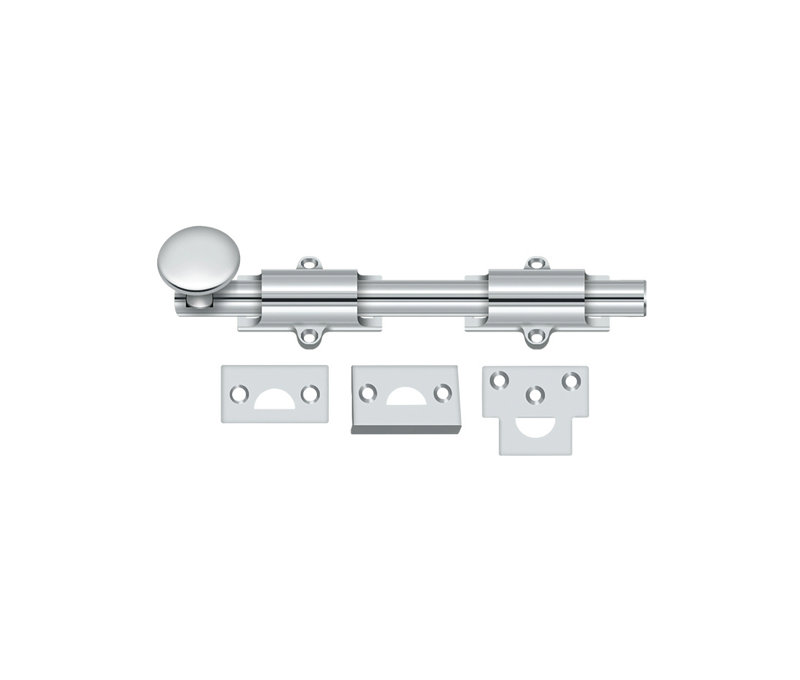 Boulon de surface 8 po Deltana 8SB26; robuste; finition chrome brillant, Bright Chrome