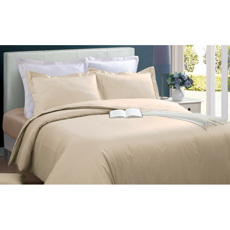 Cotton Duvet Cover, Full / Queen + 2 Shams, Ivory