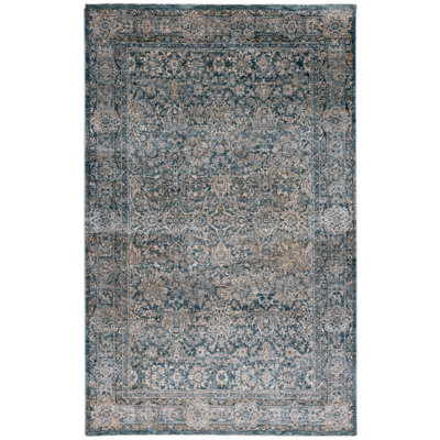 Tapis oriental bleu foncé / jaune Avelyn